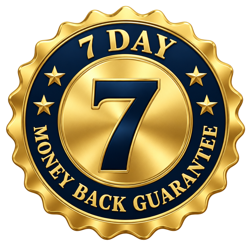 7-day money-back guarantee seal
